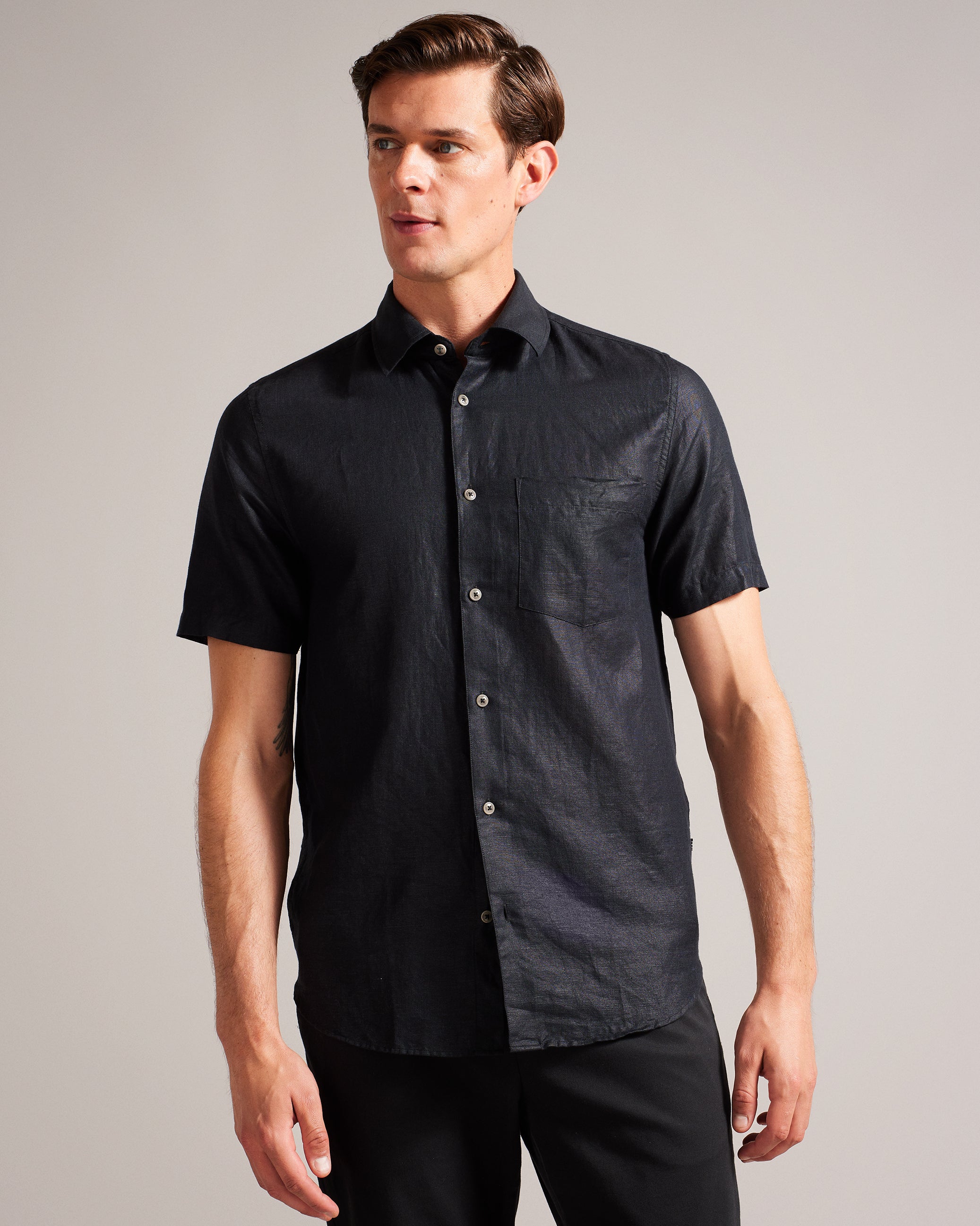 KINGFRD - Short Sleeve Linen Shirt – Ted Baker, United States