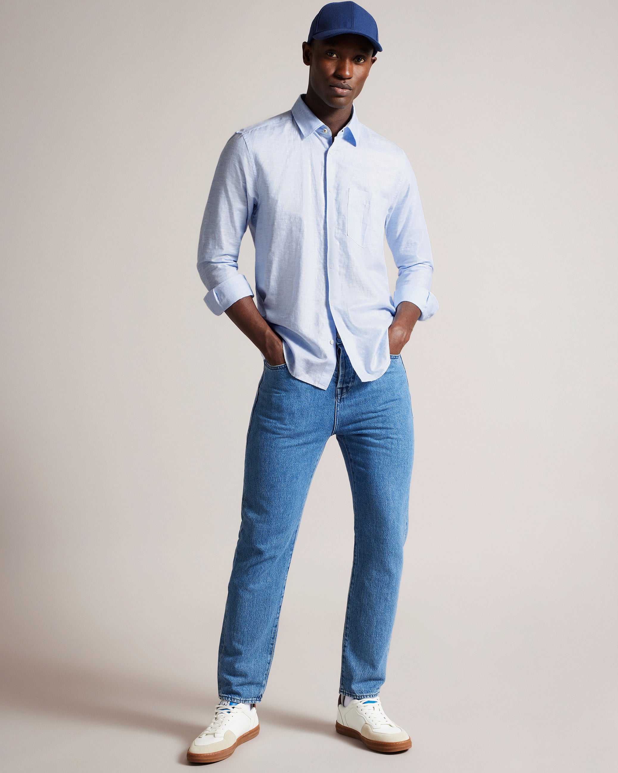 KINGWEL - Long Sleeve Linen Shirt – Ted Baker, United States