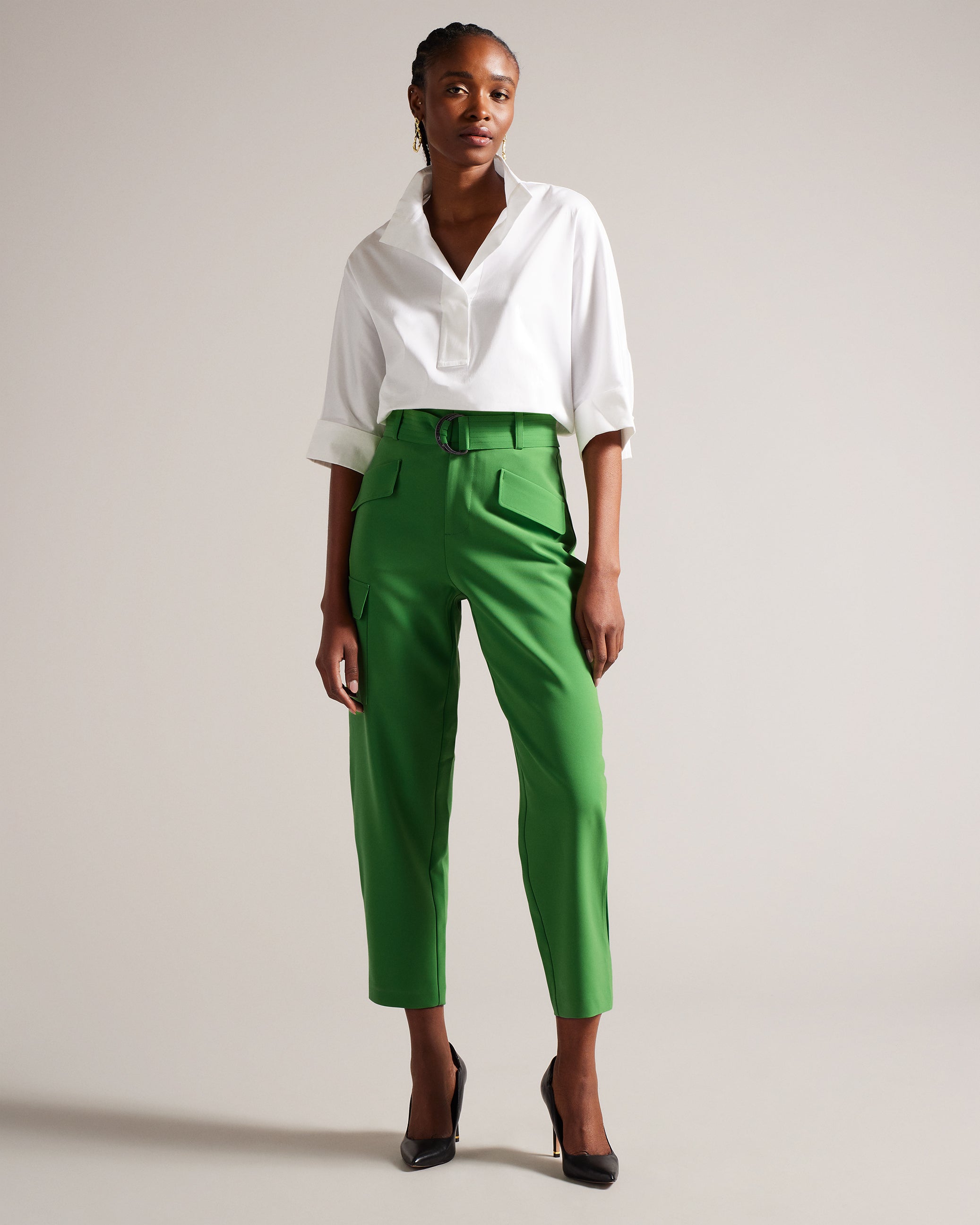 GRACIEH - High Waisted Belted Tapered Cargo Pants – Ted Baker, United ...